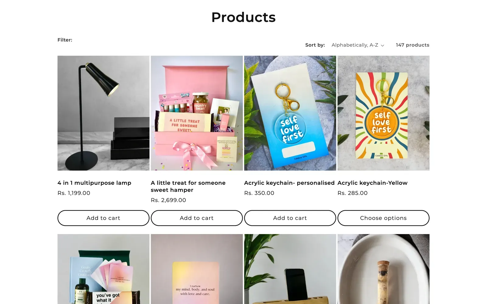 Celebrar Gifts: collection page