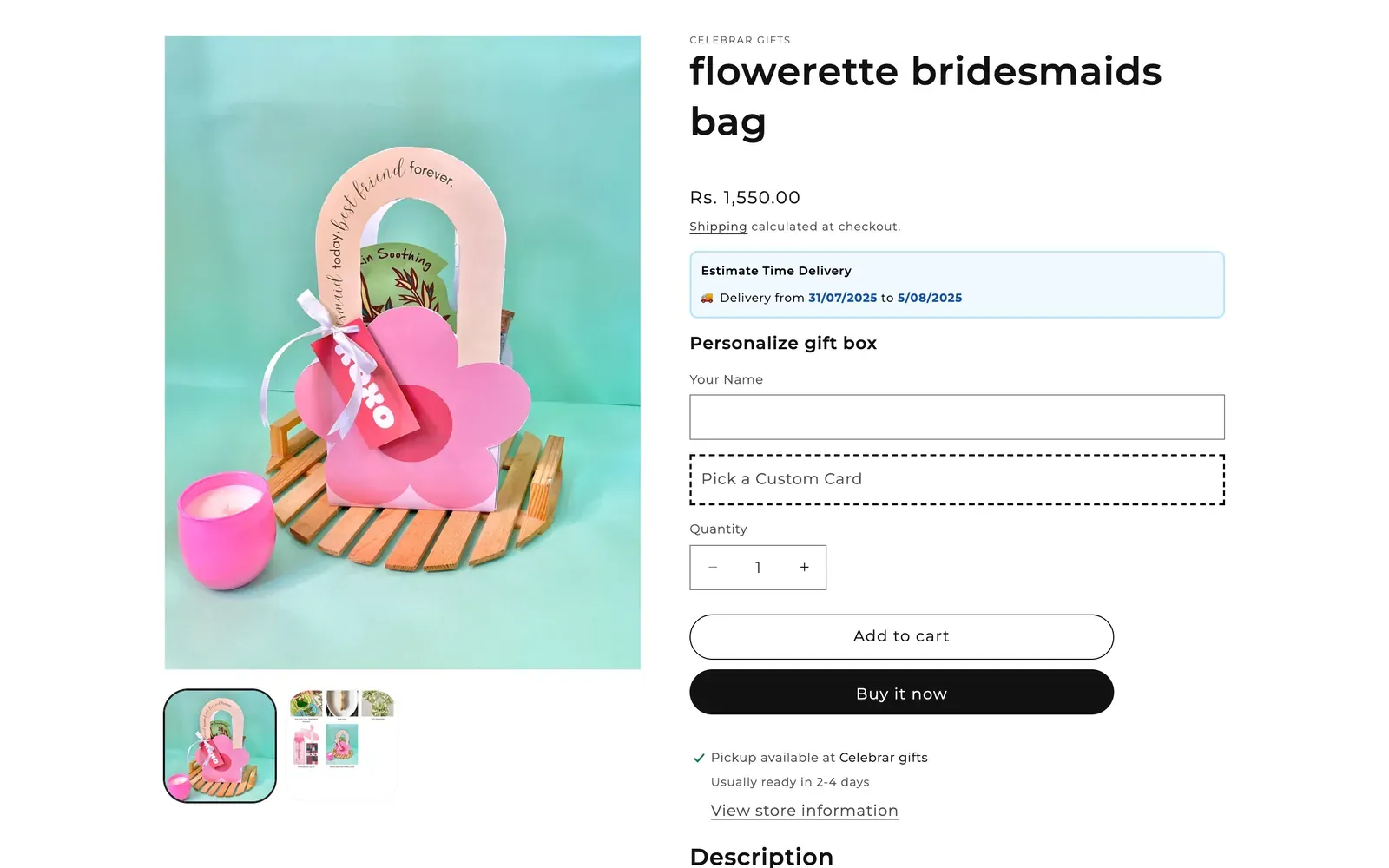 Celebrar Gifts: product page