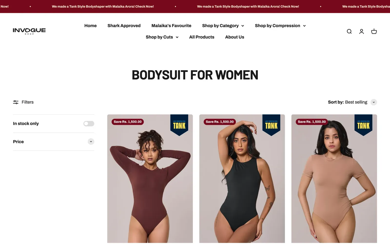 Invogue: collection page